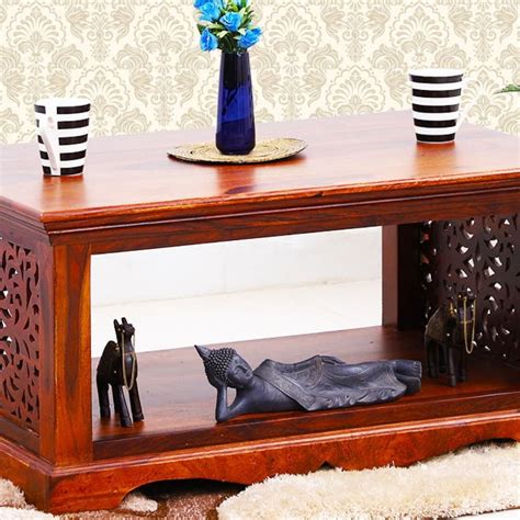 Find stylish & modern wooden coffee & center tables crafted with designer glass and veneer top. Coffee Table in Bangalore | Sheesham wood furniture, Wood ...