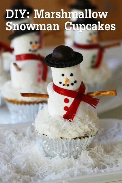Winter Wonderland Party Snowman Cupcakes Holiday Cupcakes Diy
