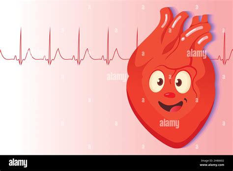 Heart Cartoon Character Cute Happy Healthy Smiling Heart Organ Heart
