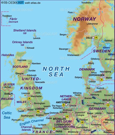 Map Of North Sea Region In Several Countries Welt Atlasde