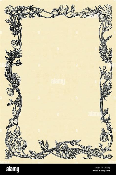 vintage decorative border design    antiquarian book stock