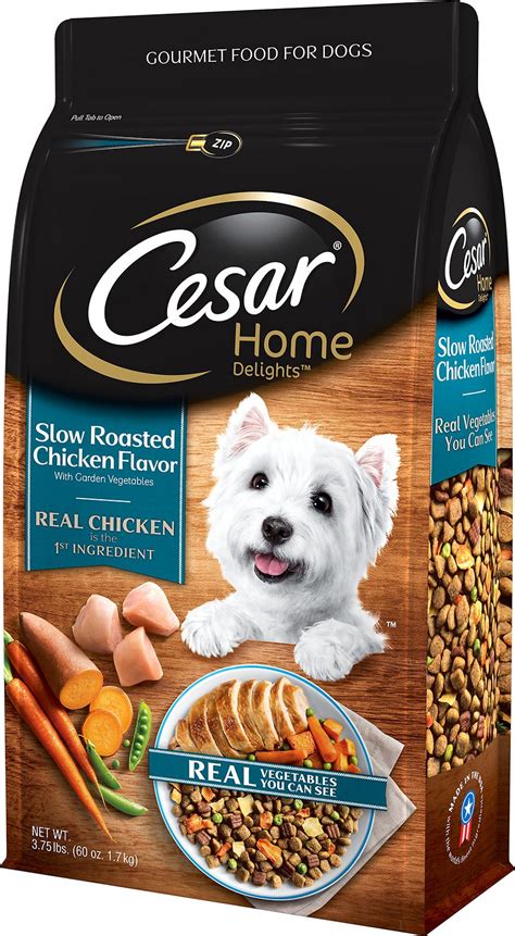 Trays of cesar wet dog food classic loaf in sauce filet. Cesar Home Delights Slow Roasted Chicken Flavor with ...