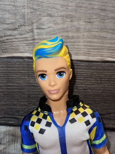 Rare 2016 Barbie Video Game Hero Ken Doll Blue Hair Cartoon Eyes Anime