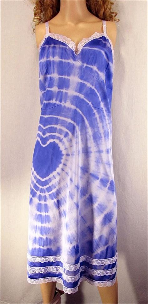 Tie Dye Slip Dress 52 Plus Size Lingerie Upcycled Nightgown Hand Dyed Lingerie Festival Bridal