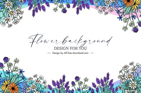 Flower Background Template Vectors Free Download Graphic Art Designs