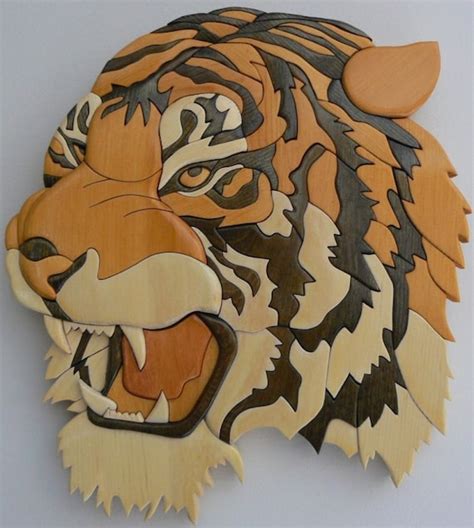 Roaring Tiger Wood Intarsia By Intarsiabydebbie On Etsy