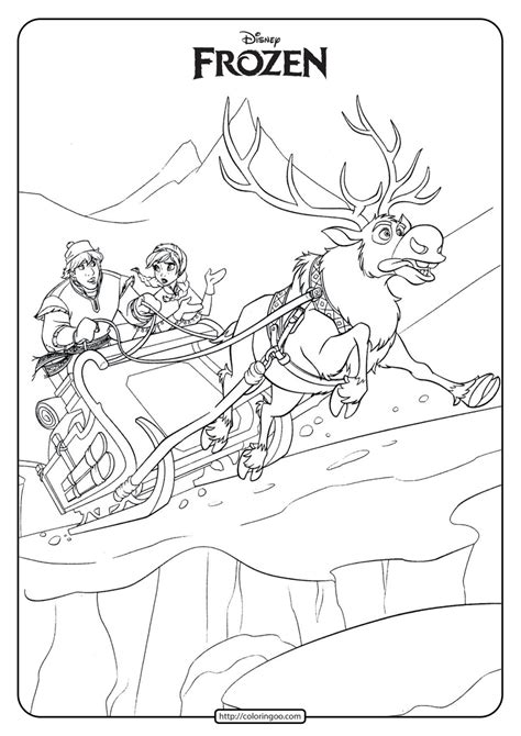 Disney Frozen Anna And Kristoff Coloring Pages 03