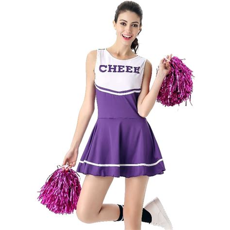 Fovolat Womens Cheerleader Costume Cheerleading Role Play Outfit Set Sexy Cheer Leader Cosplay