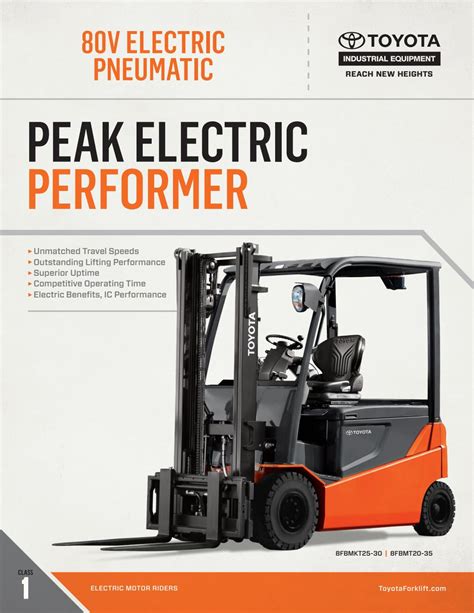 toyota forklift  electric pneumatic product brochure