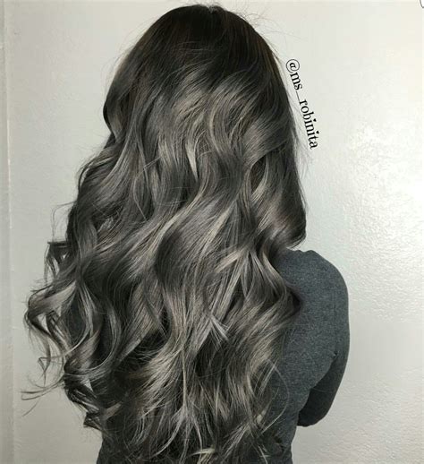 Gunmetal Grey ♡♡♡ Silver Hair Color Charcoal Hair Hair Styles