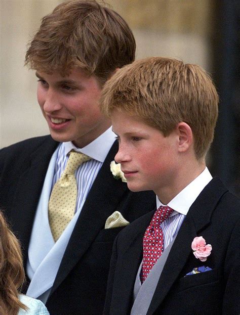 will and harry suited up for the wedding of sophie rhys jones and prince edward in june 1999