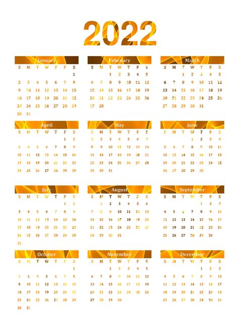 2022 Calendar Clipart