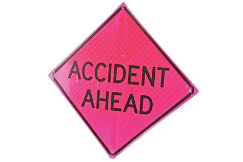 Safety Sign Accident Ahead 36 Roll Up Retroreflective Pink Rocky