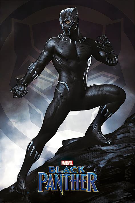 Buy Black Panther Marvel Movie Poster Print Panther Stance Size 24 X