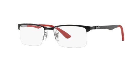 Eyeglasses Ray Ban Rx 8411 2509 54 17 Man Noir Rectangle Frames Semi Rimless Frame Classic