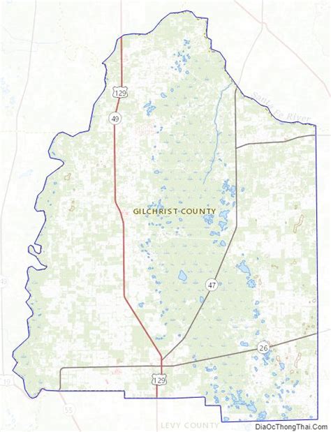 Map Of Gilchrist County Florida