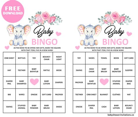 Babyshower spiel bingo zum drucken : Babyshower Spiel Bingo Zum Drucken : Kostenlose Babyparty ...