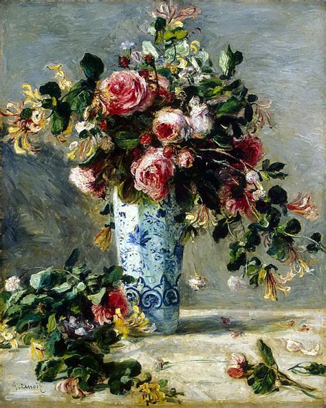Renoir Pierre Auguste Roses And Jasmine In A Delft Vase — Hermitage