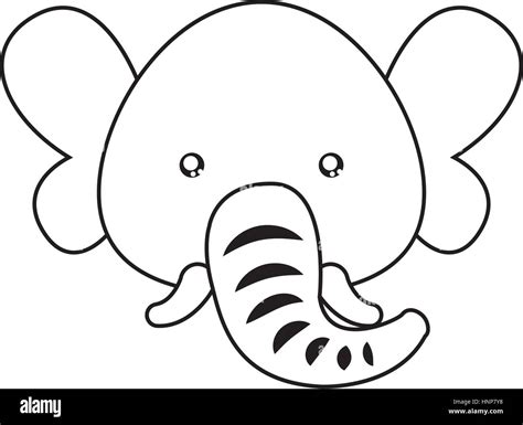 Dibujo De Elefante Cara Imagen Vector De Stock Alamy
