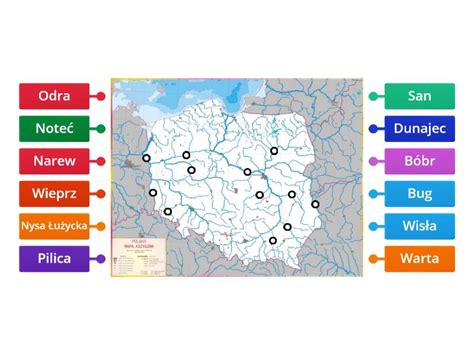 Rzeki Polski Mapa Rysunek Z Opisami