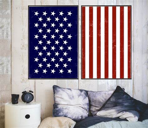 American Flag Stars And Stripes God Bless America Poster Etsy