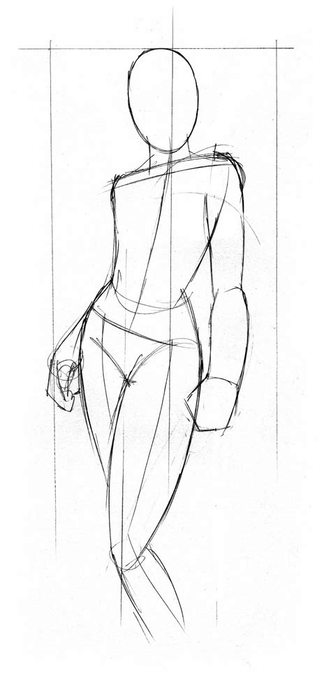 Female Body Figure Drawing Drawing Figure Body Fashion Upper Female Outline Sketch Torso