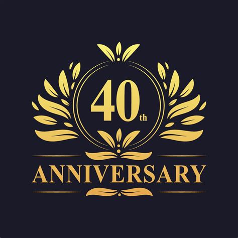 40th Anniversary Design Luxurious Golden Color 40 Years Anniversary