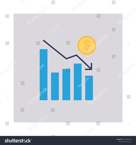 Decrease Chart Graph Stock Vector Royalty Free 1227405709