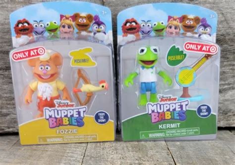 Muppet Babies Poseable Exclusive Figures Kermit Banjo Fozzie Bow Arrow