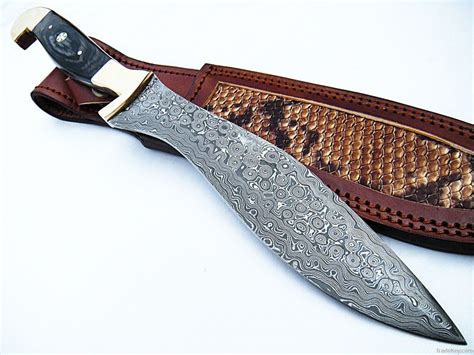 Custom Made Damascus Steel Kukri Knife