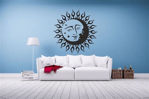Sun And Moon Custom Stencil For Wall Reusable Celestial Etsy