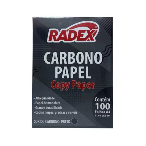 Papel Carbono Preto A4 C100fls Radex Sku 316002 Sixpel