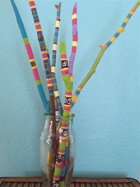 Painted Driftwood Hand Painted Sticks