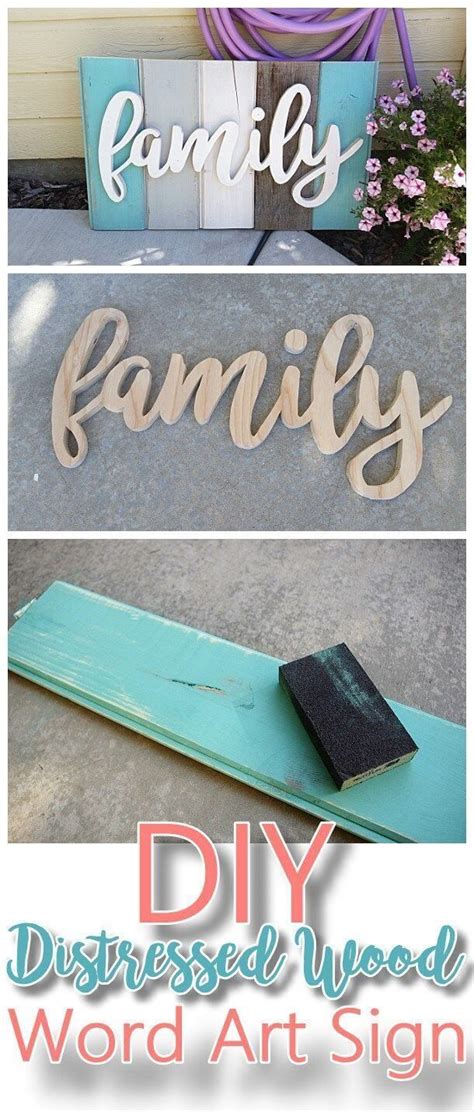 Distressed Painted Wood Word Sign Pallet Crafts Diy Wood Projects