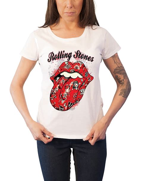 T Shirt The Rolling Stones Damen Zungenband Logo Neu Offizielle Dünne Passform Ebay