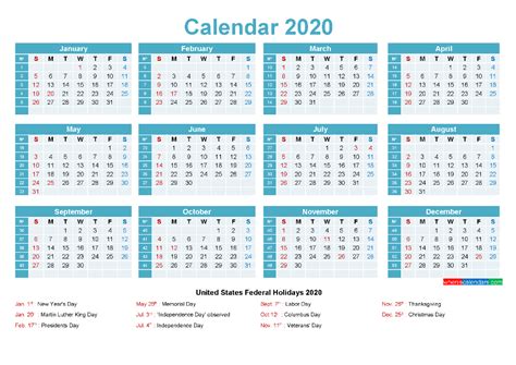 Editable Calendar Template 2020 Template Noep20y12 Free Printable