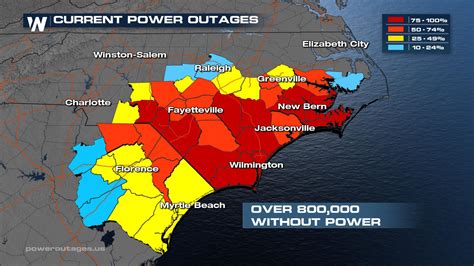More Than 800000 Power Outages Across Carolinas Weathernation