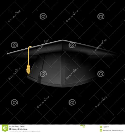 Black Graduation Cap Mortarboard Hat Stock Vector Illustration Of