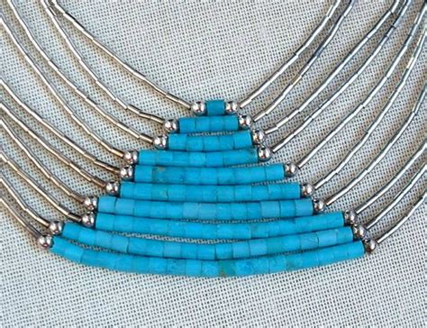 Vintage Native American Turquoise Necklace Sterling Liquid Etsy