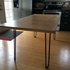 How to build a table step#1: Birch faced plywood table top and mild steel hairpin legs ...