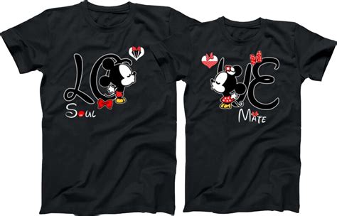 Mickey And Minnie Kissing Love Matching Soul Mate Shirt Etsy