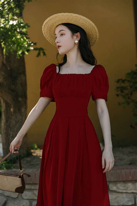 夏日红色系连衣裙合集，超显白，红色控来啦了 哔哩哔哩