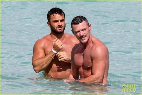 Luke Evans Shows Off His Buff Bod At The Beach With A Friend In Miami