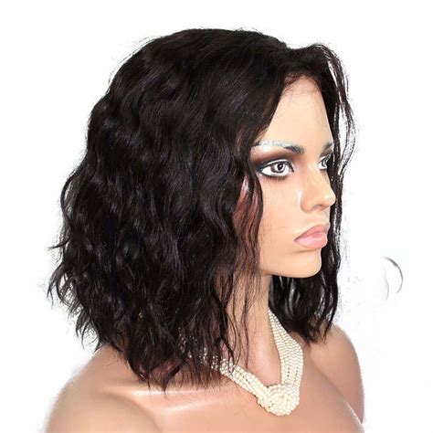 12 Inch Natural Color Natural Wave Middle Part Bob Lace Front Wig