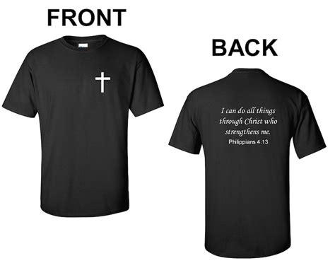 front and back bible verse t shirt philippians 4 13 jesus etsy