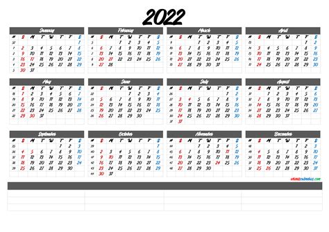 Free Printable 2022 Calendar By Month 6 Templates Free Printable