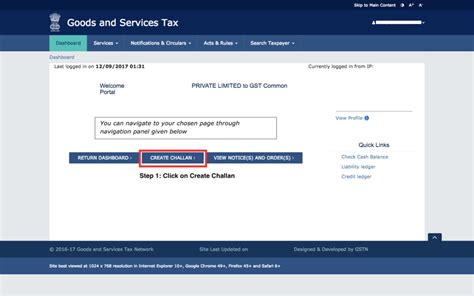Create Gst Payment Challan Step By Step Guide On Gst Portal