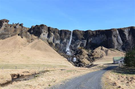 Breathtaking Landscape In Iceland With A Waterfall Stock Photo Image