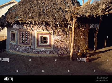 Tribal Huts Of The Kutch District Gujarat State India Asia Stock Photo