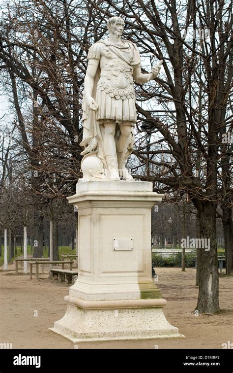 A Statue Of Julius Caesar In The Jardin Des Tuileries Paris France